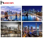 Алмазная вышивка Город Huacan, 5D алмазная живопись, вышивка крестиком, мозаика с пейзажем, бисерные картинки год, творческие увлечения