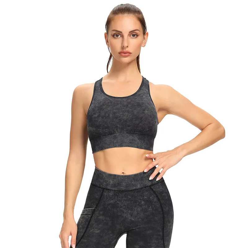 

SALSPOR Women Sports Bra Round Neck Quick Dry Jogging Workout Fitness Brassiere Shockproof Gathering Push Up Breathable Underwea