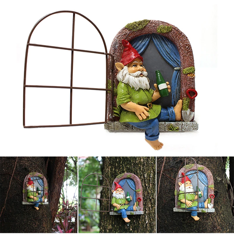 

Настенный карликовый декор, рандомное креативное ремесло из смолы, персонализированное уличное украшение для сада, ландшафта MOWA889