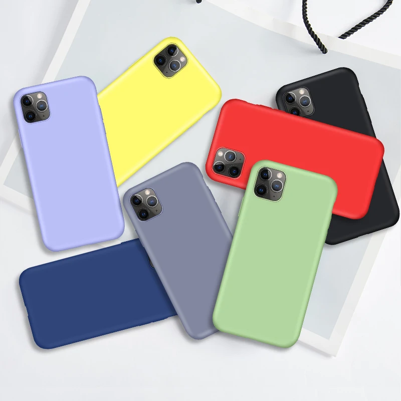 Силиконовый чехол для телефона iPhone XR простой карамельных цветов 11 Pro XS Max X 6 S 7 8 Plus