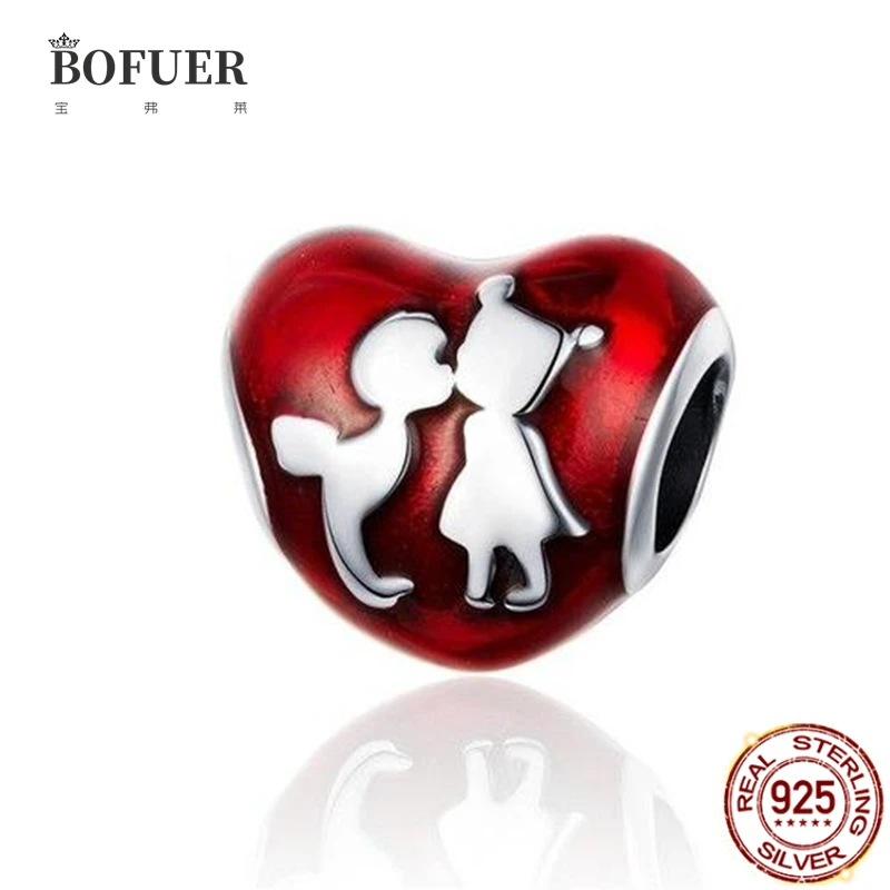 

Hot 100% Silver Sterling 925 Girl Love Heart Charm Beads Fit Original Pandora Bracelets Chain DIY Making Pendant Charm Jewelry