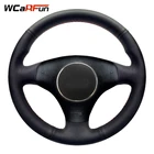 Чехол для рулевого управления WCaRFun, черный, искусственная кожа, для 3-спицевых Audi A3 чехол рулевого колеса автомобиля-2000, Audi TT 2003-1999