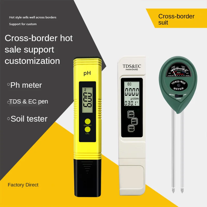 Набор детектор качества воды почвы Ph метр влажности Ec проводимость Tds ручка |