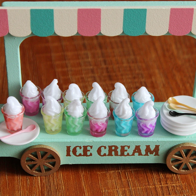 Масштаб 1/12 миниатюрный кукольный домик мороженое чашка для мороженого Ролевая