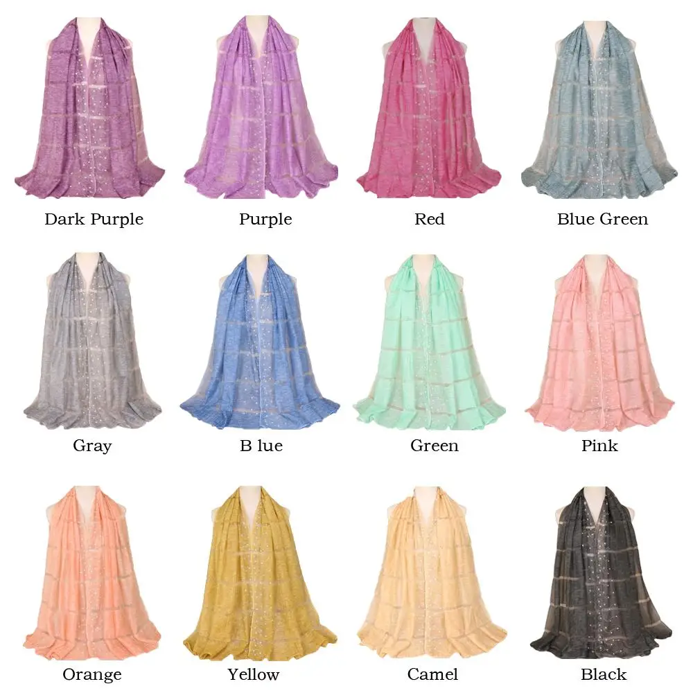 170*75 см женские мусульманские длинные Стразы хиджаб платок шарф накидка на голову