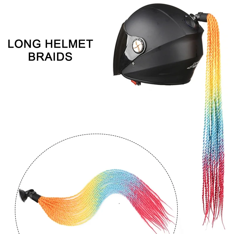 

Шлем мотоциклетный женский с синтетическим ворсом, коса для конского хвоста, в стиле панк, 60 см