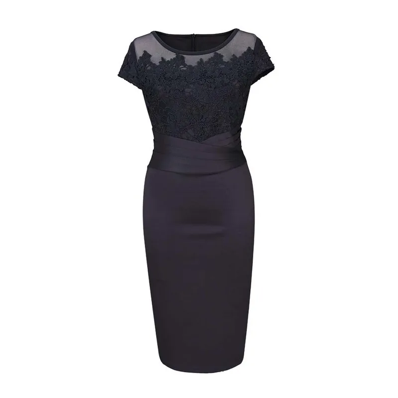 

2020 woman dress vestidos de mujer robe summer dress dresses Sexy chiffon splice Lace Hips Pencil Short sleeve plus size