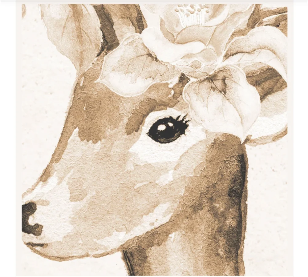 Пользовательские обои 3d фото для детской комнаты ручная роспись акварель Лось