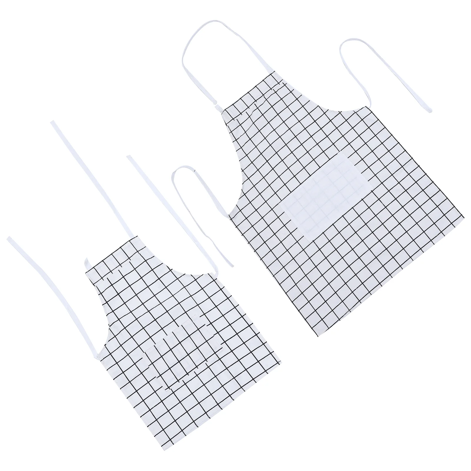 

2pcs Modern Parent-child Aprons Delicate Cotton Aprons Practical Cooking Aprons