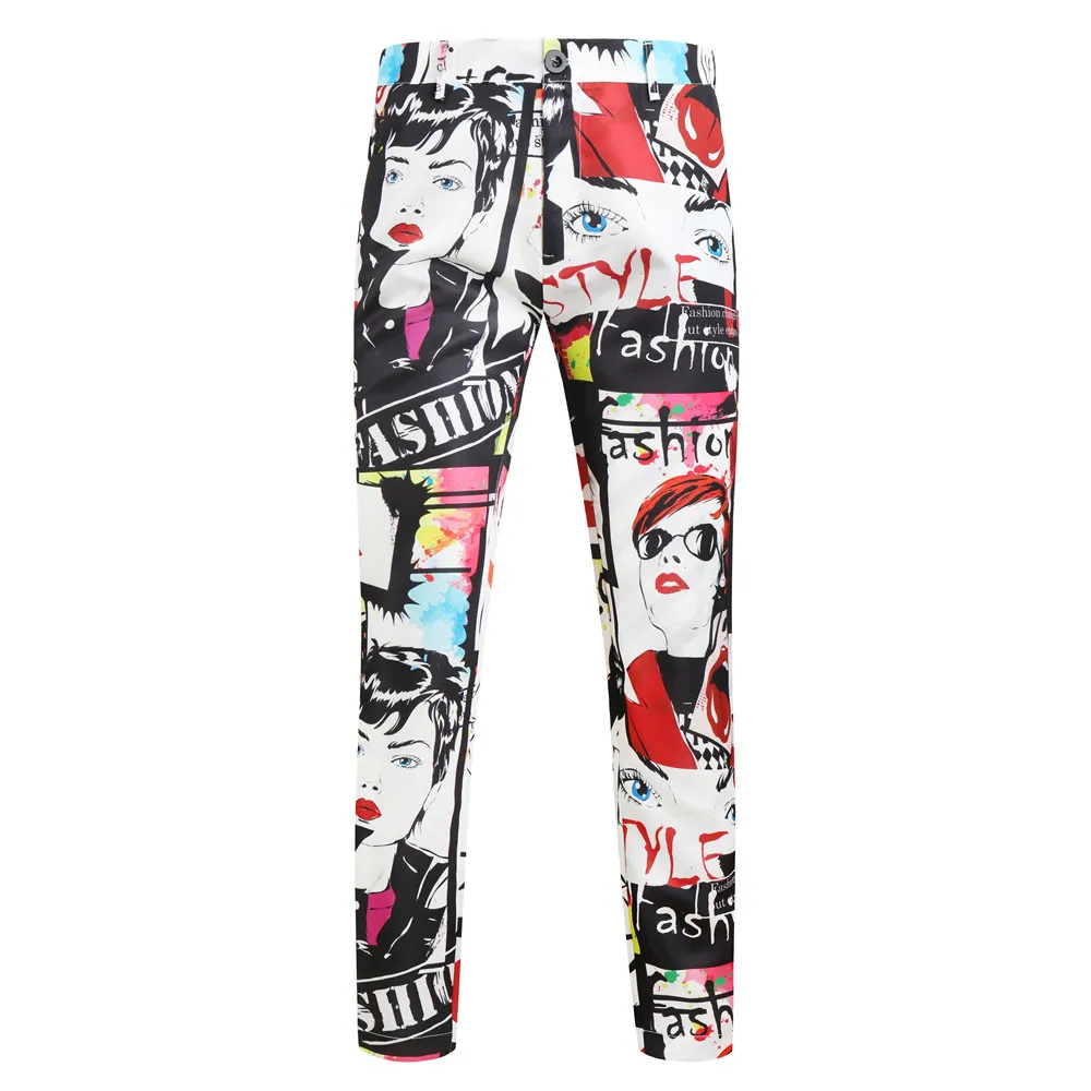 

Mens Fashion Printed 3 Piece Set (Blazer+Vest+Pants) Casual Suits Plus Size Hip Hop Slim Fit Suit Set Men Singer Wedding Costume