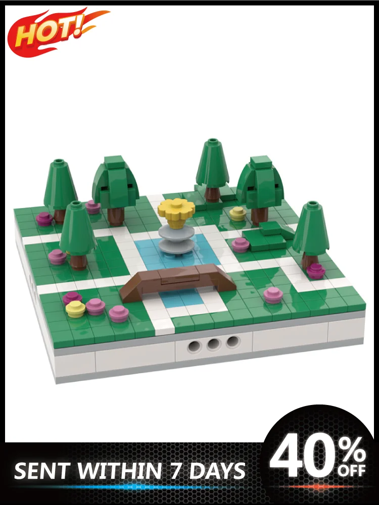 

Street View Mini Park for a Modular City Building Blocks Bricks Constructor For Kids Christmas Gifts