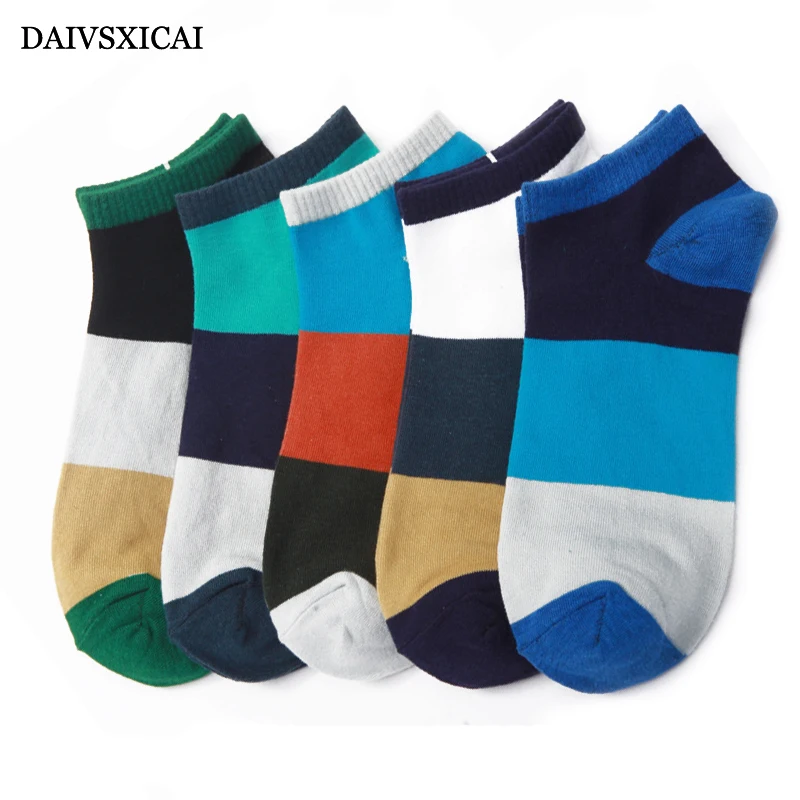 5 пар/лот = 10 пар носков летние мужские хлопковые носки с широкими полосками