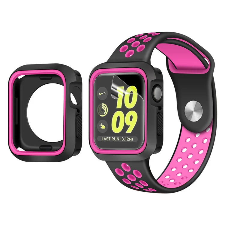 Black Rose Стильный чехол для Apple Watch 4 5 40 мм 44 мм защитный чехол для iWatch 3 2 1 38 мм 42 мм аксессуары для протектора экрана - Цвет: Black Rose
