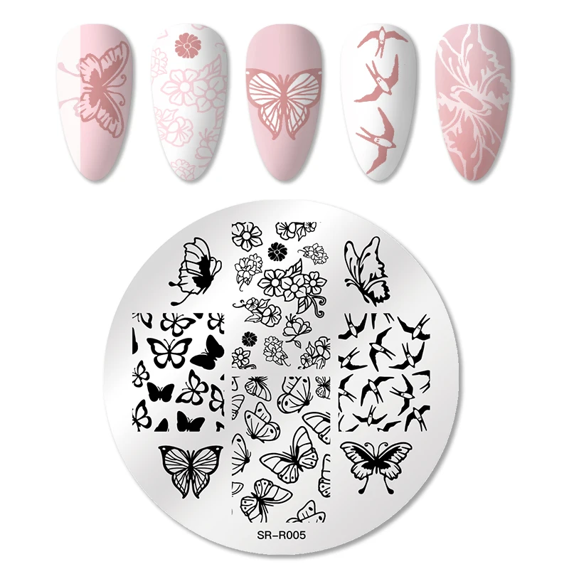 Пластина для стемпинга Четыре лилии шаблон из нержавеющей стали с изображением