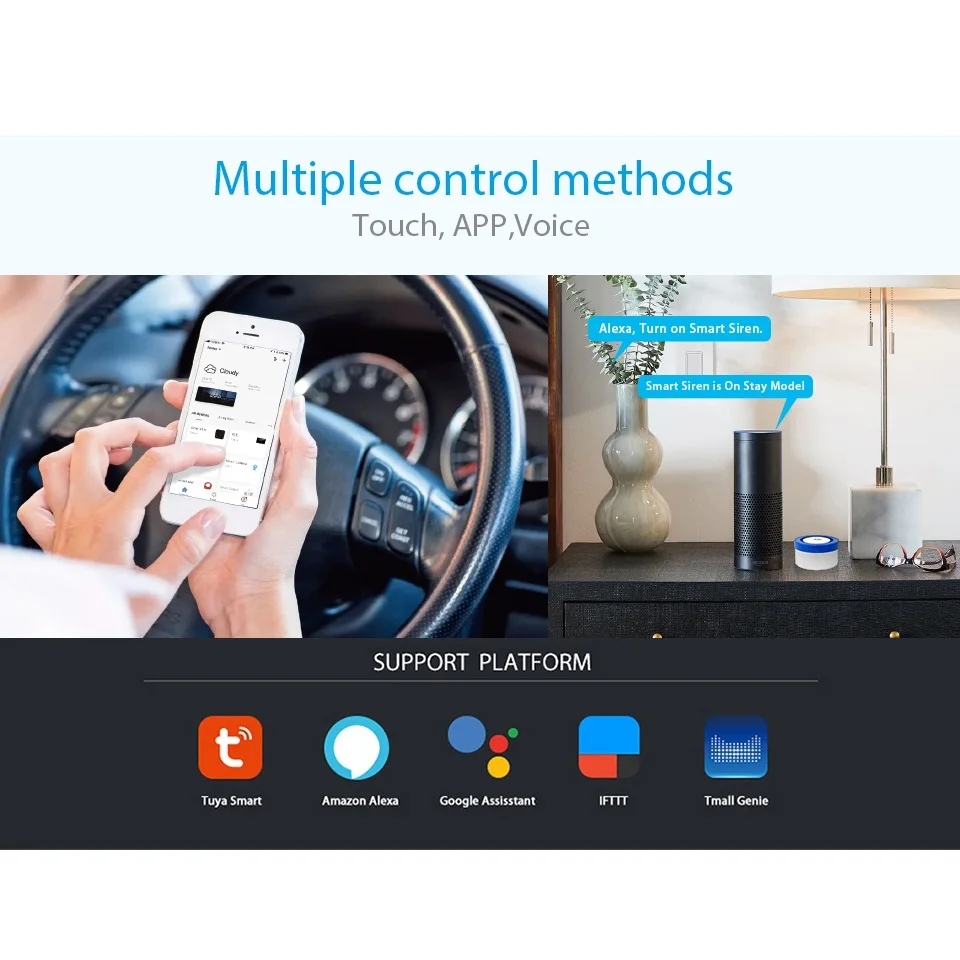 Smart Home Wifi Alarm Siren Kits Life APP Wireless Remote Control Alexa Google control | Безопасность и защита