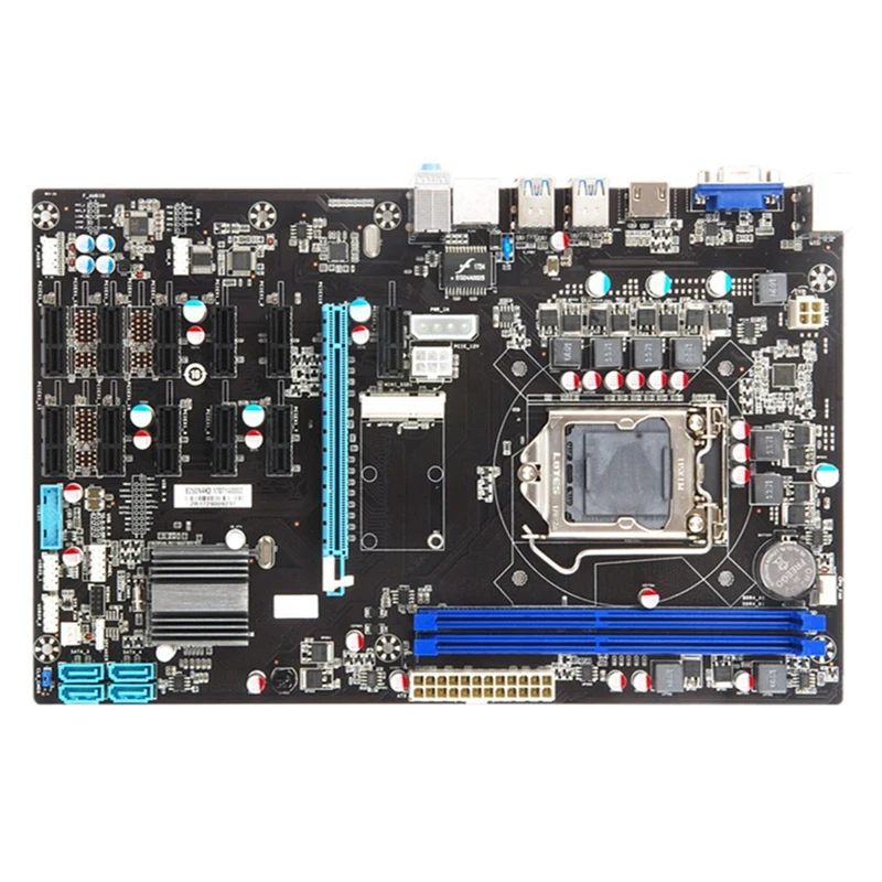 B250 BTC Mining Motherboard LGA 1151 Socket Support DDR4 DIMMs 2400/2133 MHz 12 PCIE for ETH | Компьютеры и офис