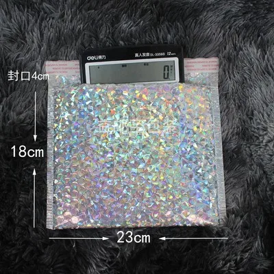 Laser Silver 23x18cm 18x13 см Лазерная Серебряная CD/VCD упаковка почтовые конверты с пузырчатой пленкой внутри Золотая фольга пластиковый мягкий конверт Подарочная сумка почтовый конверт сумка - Цвет: Laser Silver 23x18cm