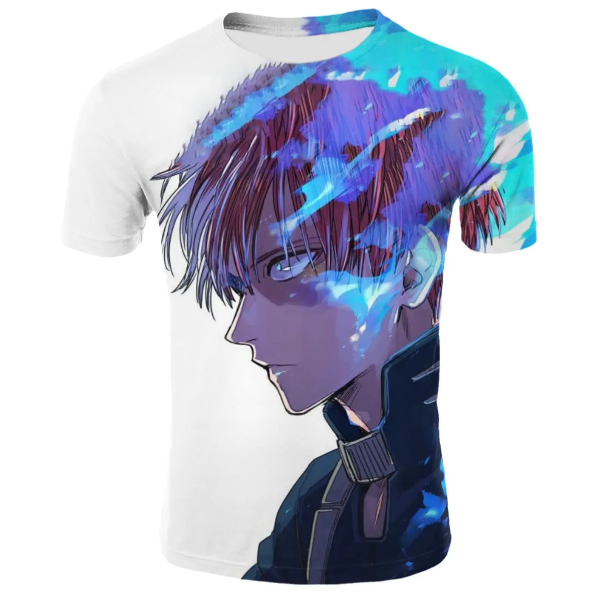 

Мужская футболка с принтом My Hero AcademiaTodoroki Shouto, футболка с коротким рукавом и 3D принтом, футболка унисекс, свободная летняя одежда с круглым вы...