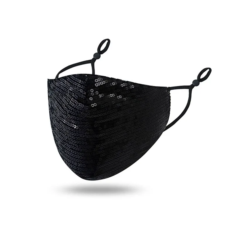 

Unisex Sequin Mask Mouth Cover Soft 4pc Natural Masks Adult Anti Dust Windproof Face Mask Ankara Fabric Mascarilla Reutilizable
