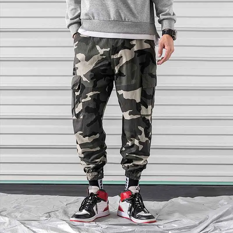

Tactical Pants Male Camo Jogger Casual Men's Cargo Pants Cotton Trousers Multi Pocket Military Style Army Camouflage Black urban