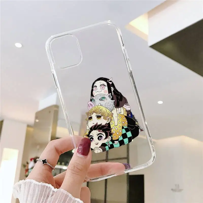 

Kimetsu no Yaiba Phone Case Transparent Clear for iPhone 11 12 mini pro XS MAX 8 7 6 6S Plus X 5S SE XR 2020