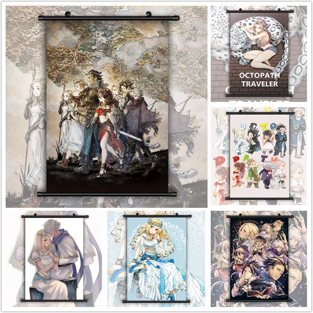 Octopath Traveler Anime manga wall Poster Scroll