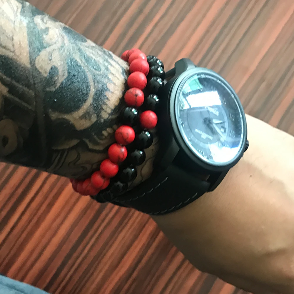 Новинка 2020 модные мужские браслеты различных цветов с бусинами из натурального