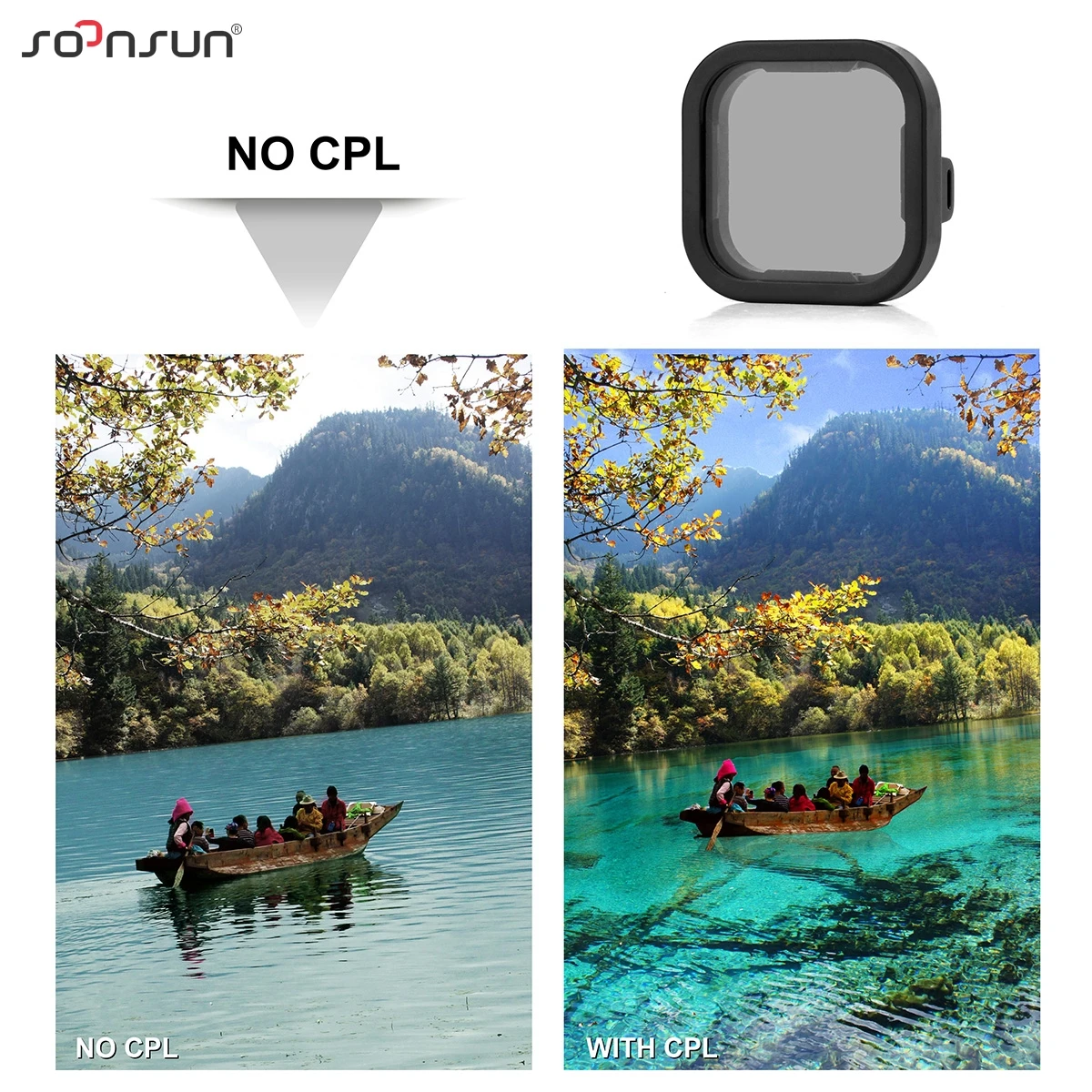 Фильтр SOONSUN CPL ND8 ND16 ND32 для GoPro Hero 10 9 черный красный цветной фильтр комплект Go Pro Nd