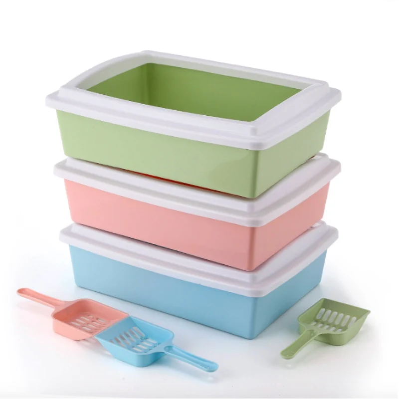 Ящик для кошачьего туалета с лопатой съемный ящик высоким забором поднос кошек