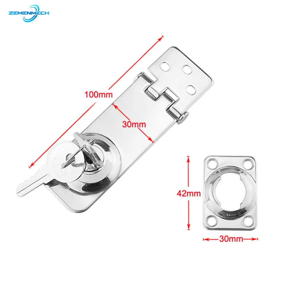 

2PCS Stainless Steel Locking Hasp Safety Lock Hatch Cabinet Door Cabin Deck Locker Hatch Latch Yacht Accessories Marine Hardware