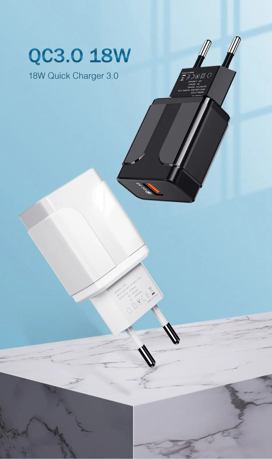 ROCK Quick Charge 3,0 быстрое Usb зарядное устройство QC3.0 настенное зарядное устройство для мобильного телефона для iPhone X Xiaomi Mi 9 планшета iPad EU QC Быстрая зарядка