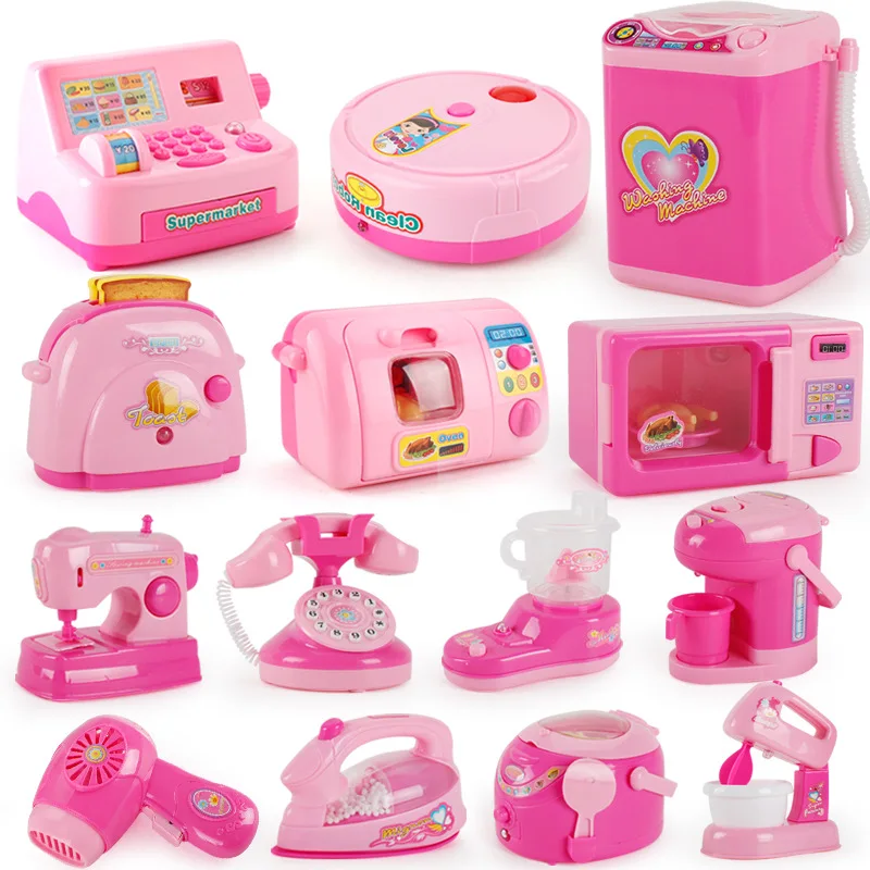 

Children'S Toy Simulation Play House Kitchen Mini Small Appliances Pink Series Educational Toys Plastic Appliances