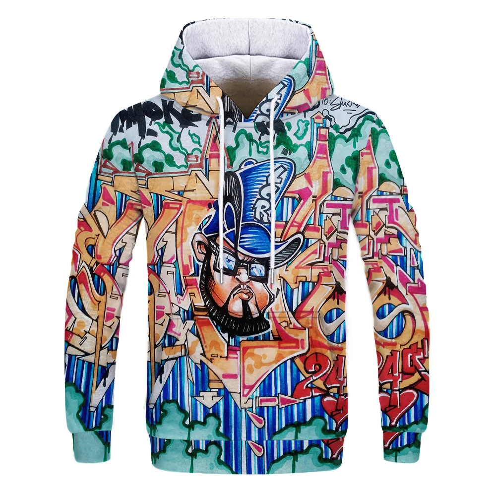 

Мужские/женские толстовки с капюшоном, толстовка с принтом цветных блоков, осенне-зимние Смешные топы с 3D рисунком из мультфильмов, свитшот...