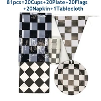 51 81pcs racing car driving disposable tableware happy birthday party decorations supplies boys favor cups plates napkins banner
