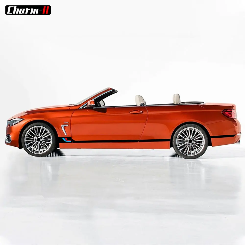 M Performance /// спортивные полосатые наклейки на дверную боковую юбку наклейка пояс
