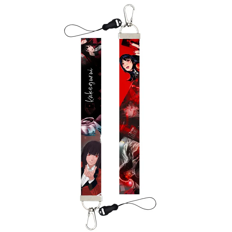 

New Anime Kakegurui Compulsive Gambler Lanyard Keychain Jabami Yumeko ID Card Pendant Necklaces Figure Cosplay Toys Gift