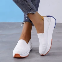 new fashion women flats slip on mesh shoes woman light sneakers spring autumn loafers femme basket flats shoes wedge sneakers