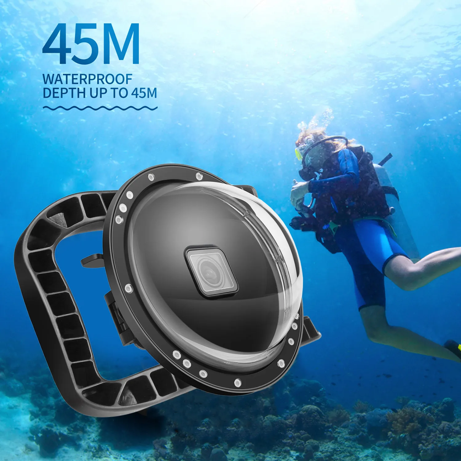 Дешево Купольный чехол для экшн-камеры GoPro Hero 8, 45 м