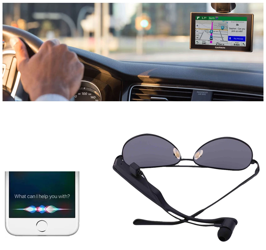 Conway Music Sunglasses Bluetooth Speaker Headset with Earphone Smart Audio Sun Glasses Pilot Polarized Lens for Women Men