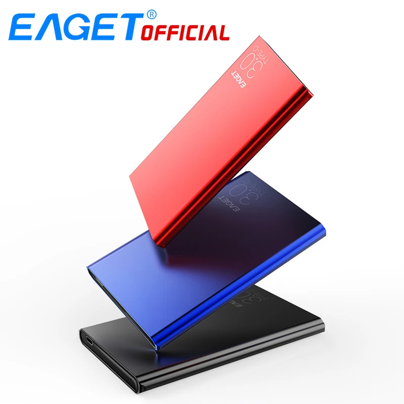 EAGET Внешние жесткие диски 2 ТБ 1 ТБ HDD высокая скорость Тип C 3,0 жесткий диск ультра-тонкий USB C Мобильный HDD для ноутбуков Настольный