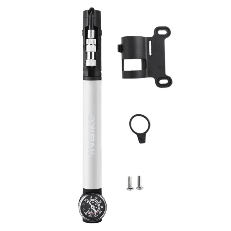 

INBIKE Portable Bike Pump with Pressure Gauge Bicycle Air Pump Presta Schrader for Road Mountain Bike BMX S