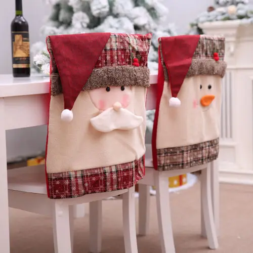2019 1Pcs Christmas Chair Cover Santa Claus Snowman Decorations for Home Back | Дом и сад