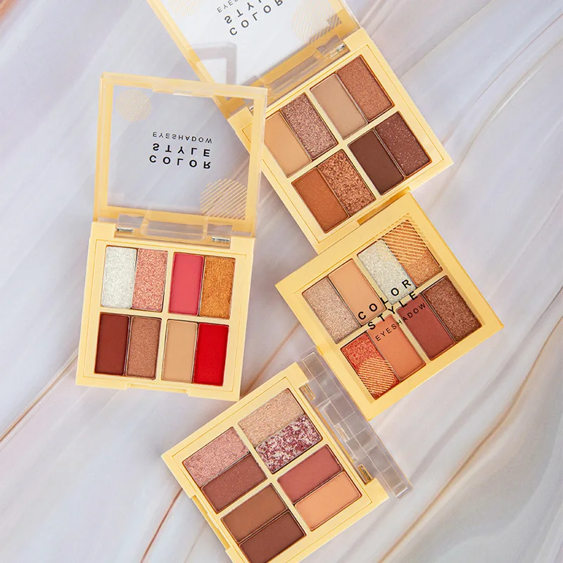 Мини 8 видов цветов полная матовая палитра теней для век стойкие водостойкие