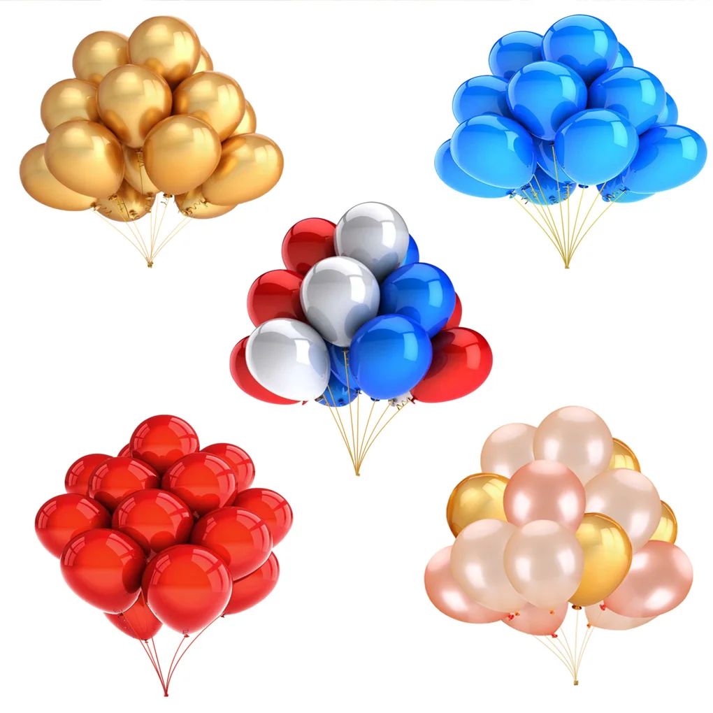 

12inch Glossy Metal Pearl Latex Balloons Thick Chrome Metallic Colors Helium Air Balls Globos Birthday Party Decor 50Pieces