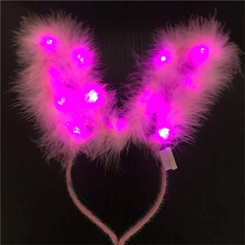 2022 светящиеся повязки для волос с ушками кролика женщин и девушек пикантные