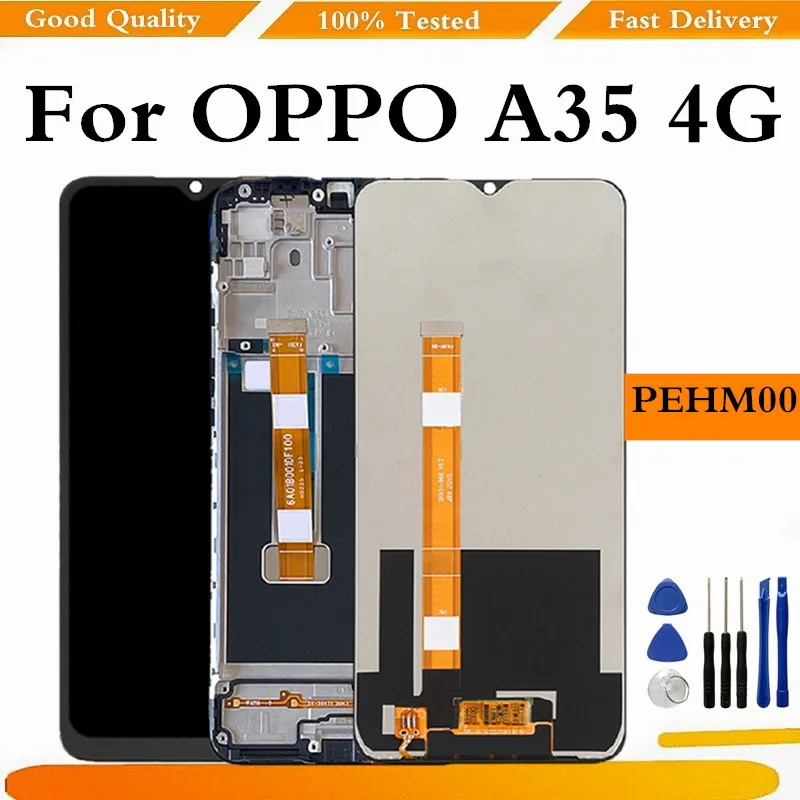 

For OPPO A35 4G LCD Display Screen Touch Panel Screen Digitizer For OPPO A35 CPH2185 LCDs With Frame Display Replacement Part