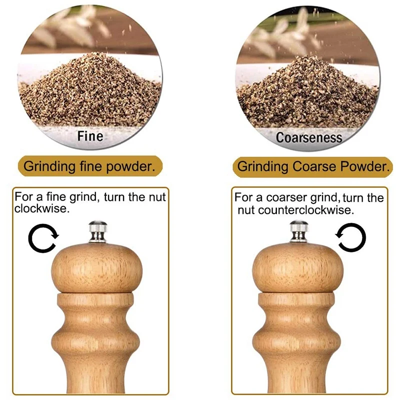 Мельница для соли и перца набор с натуральным дровяным цветом 2 пачки шейкеры