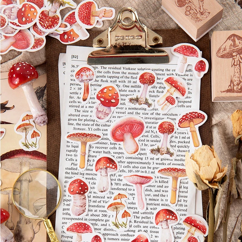 45 шт./коркор. упаковка наклеек в виде грибов растений самодельные Украшения для