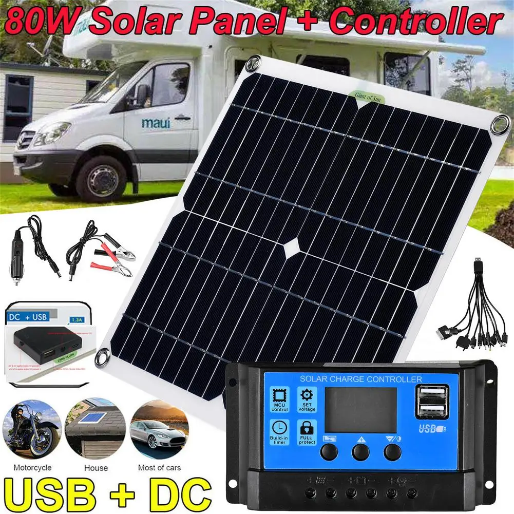 Набор солнечных панелей 80 Вт гибкая монокристаллическая солнечная панель с