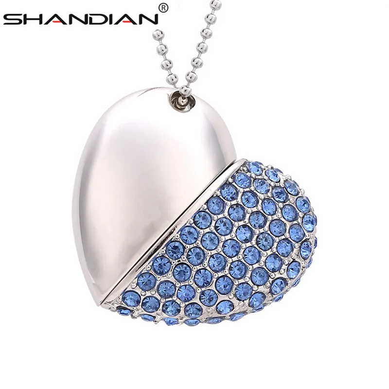 Флеш-накопители SHANDIAN с металлическими бриллиантами в форме сердца USB